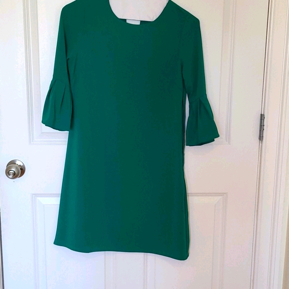 Green Bell Sleeve Dress